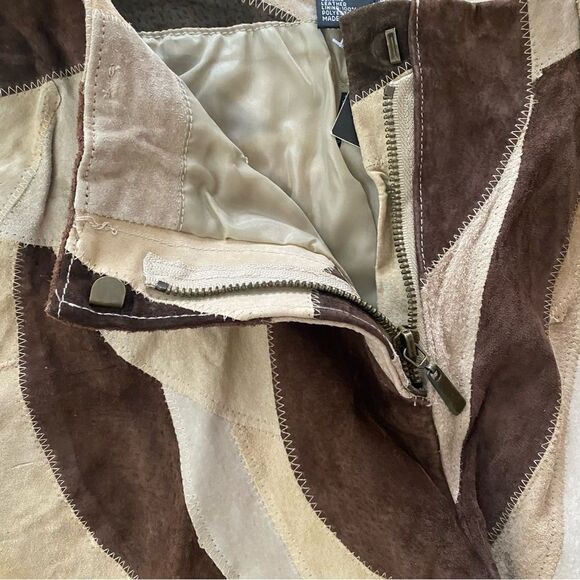 Vintage Y2K Deadstock Genuine Leather Patchwork Pants Size 12 - Picture 6 of 8